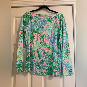 Lilly Pulitzer Aleah Top in Pelican Pink and Green